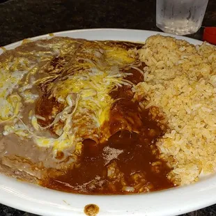 Shredded beef enchiladas