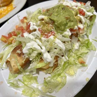 Flautas with Sour Cream