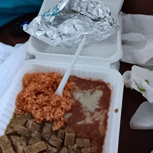 The delicious Chile Verde Pork plate. SO darn good. Meat melts in your mouth.