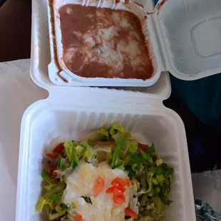 The huge chicken taquitos. I love dipping mine in beans so I added a side of beans Chicken Taquito So goooood