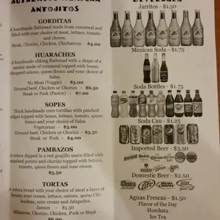 a menu for a mexican restaurant
