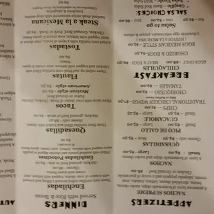 the menu