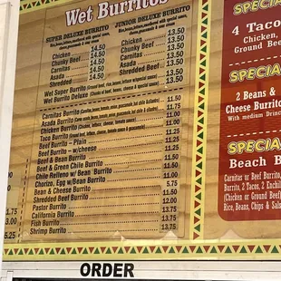 menu