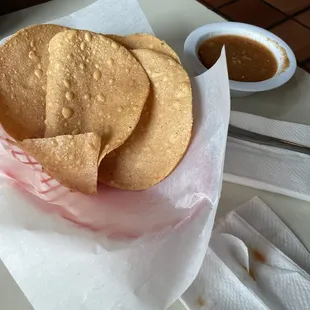 Chips and spicy included