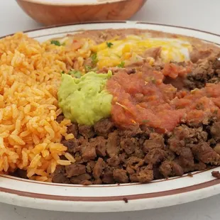 a plate of mexican food