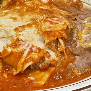 #3 Two Cheese Enchiladas, One Taco & Beans