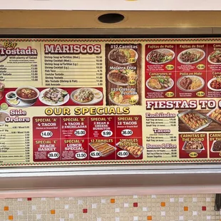 a menu for a mexican restaurant