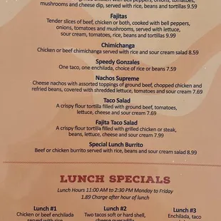 Lunch specials