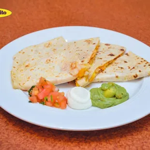 a plate of quesadillas
