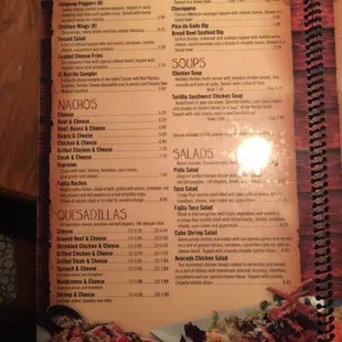 menu