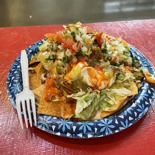 a plate of nachos