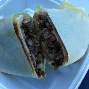 Asada torta $6: OK. As you can see, it has beans in it as well