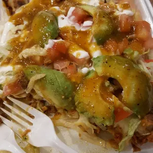 Check out my quesadilla! They give you fresh avocado too. What's not to like!