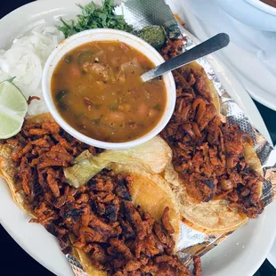 Pastor Mini Tacos w/ Charro Beans