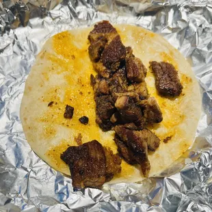 plain steak tacos again... they said they would remake it then slammed the window on me..