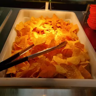 Fresh, warm and tasty chips