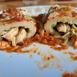 Inside the chicken tamale