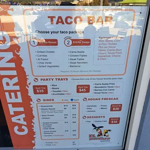 Catering menu - $45 party tray for 12 quesabirria tacos!