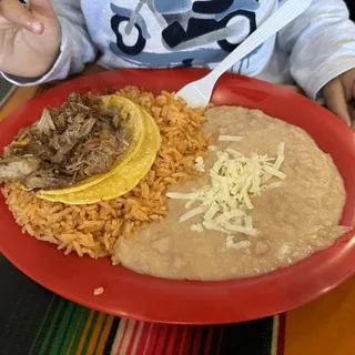 Kids Taco with Rice and Beans