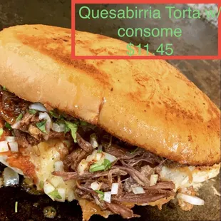 Quesabirria torta