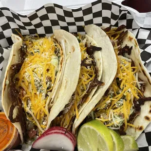 Cheese Shell Steak Tacos