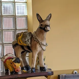 a donkey on a table