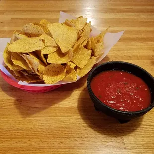 complementary chips and salsa