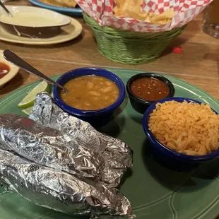 a plate of mexican food