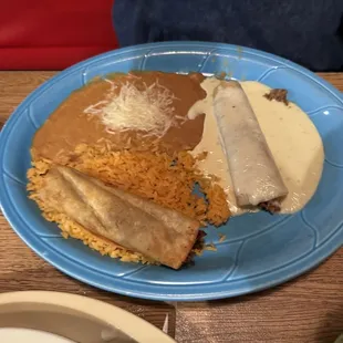a plate of mexican food
