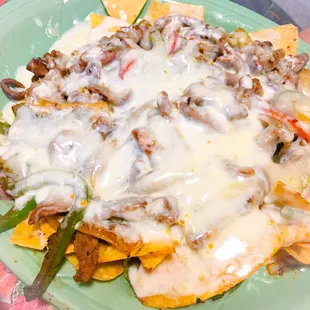 Fajita Nachos with Steak.