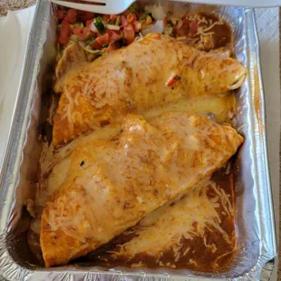 Meat Enchiladas with Carnitas (pork)