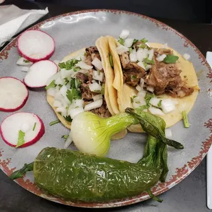Two tacos with the fixings!