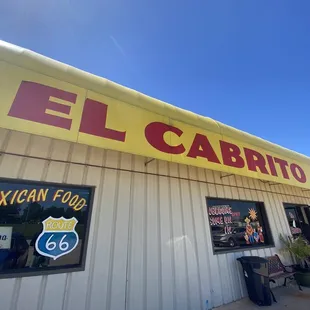 the front of the restaurant