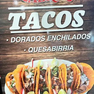 QUESABIRRIA TACOS  (Tacos dipped in their non spicy secret sauce, melted with Mozzerella cheese to perfect crispiness!