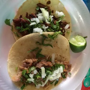 Taco al pastor y carnitas