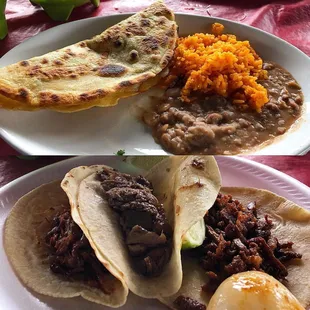 two plates of mexican food