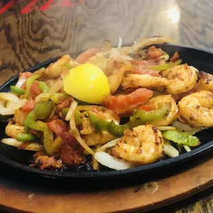 Shrimp fajitas
