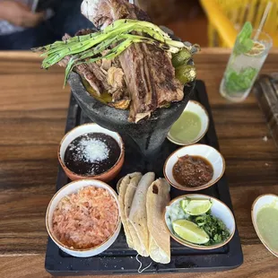 The star of the show -The Molcajete