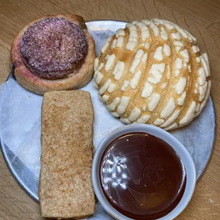 Ojo De Pancha ($3.50), Alfajor ($3), Vanilla Concha ($3.50)