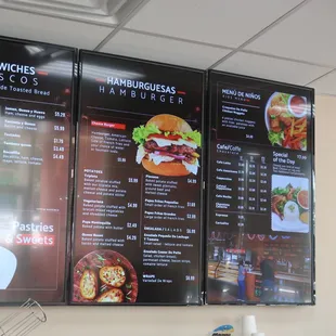 Menu board, circa Apr 2022.
