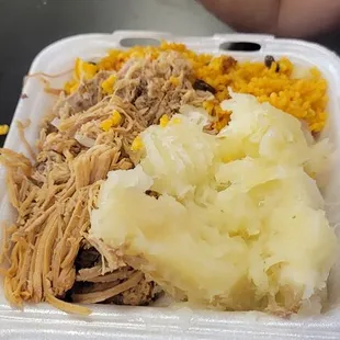 Pork, rice and I think yuca.