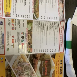 the menu