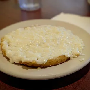 Sweet corn cake with cheese appetizer