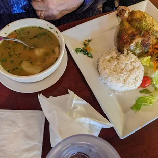 Chicken soup and rotisserie chicken