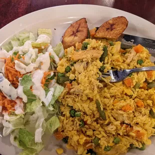 Arroz con pollo, chicken and yellow rice