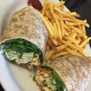 Green Chicken Wrap Lunch