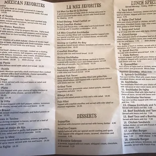 the menu