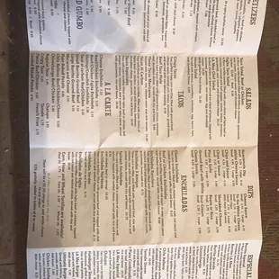 This is the take-out menu selection. i'm going to re-edit or re-upload this properly when I get a chance