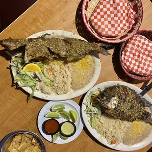 Bagre and Tilapia Mojarra Al Mojo.