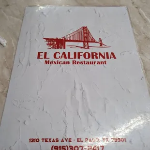 the menu